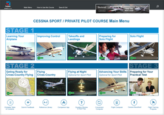 Cessna Sport / Private Pilot Main Menu