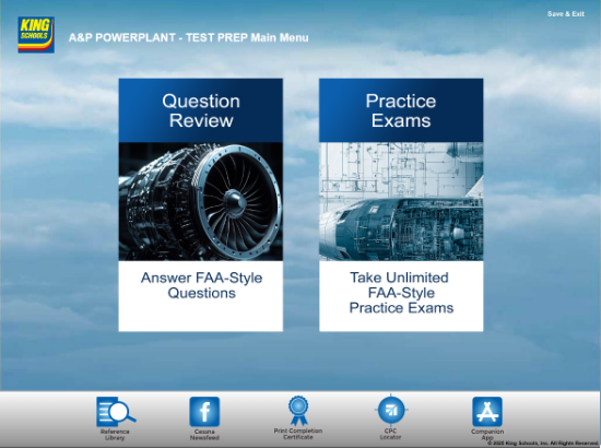 A&P Test Prep - Powerplant Main Menu