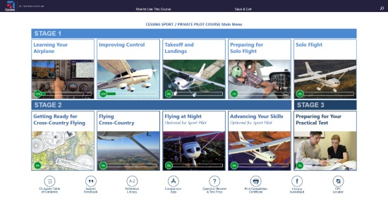Cessna Sport / Private Pilot Main Menu