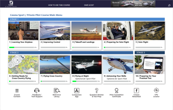 Cessna Sport / Private Pilot Main Menu